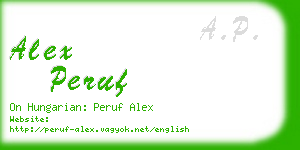 alex peruf business card